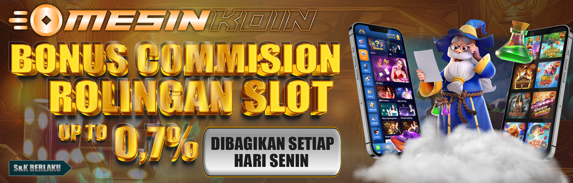 BONUS COMMISION / ROLINGAN SLOT UP TO 0,7%